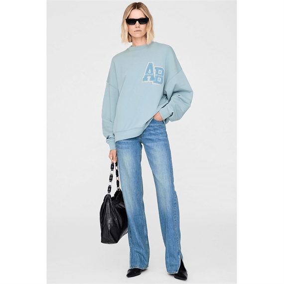 Anine Bing Miles Oversized Sweatshirt Letterman, Pastel Blue